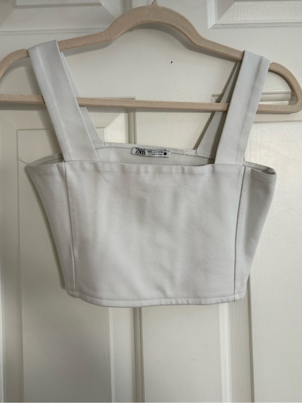 Zara White Crop Tank Top